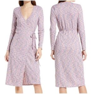 Lisa Says Gah Lavender Multi-Color Long Sleeve Wrap Dress